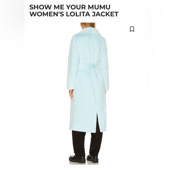 Show Me Your MuMu Women’s Lolita Faux Fur Jacket Revolve Ice Blue Size XS - Picture 3 of 11